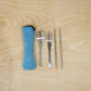 4-in-1 Portable Cutlery Set With Pouch Steel Spoon Fork And Chopsticks (1 Set)