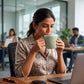 Plastic Coffee Mug With Handle Leather Texture Tea Cup For Home And Office (1 Pc)
