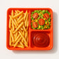 Plastic 3-compartment Rectangular Meal Serving Tray  Plates (1 Pc)