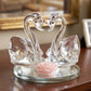 Crystal Swan Pair Showpiece Decorative Glass Couple Swan Home Decor (1 Pc)