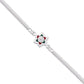 Silver Lotus Rakhi With Red-green Enamel  Chain Strap