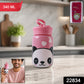 Cute Cartoon Printed Glass Drinking Bottle Cup With Lid (340 Ml)