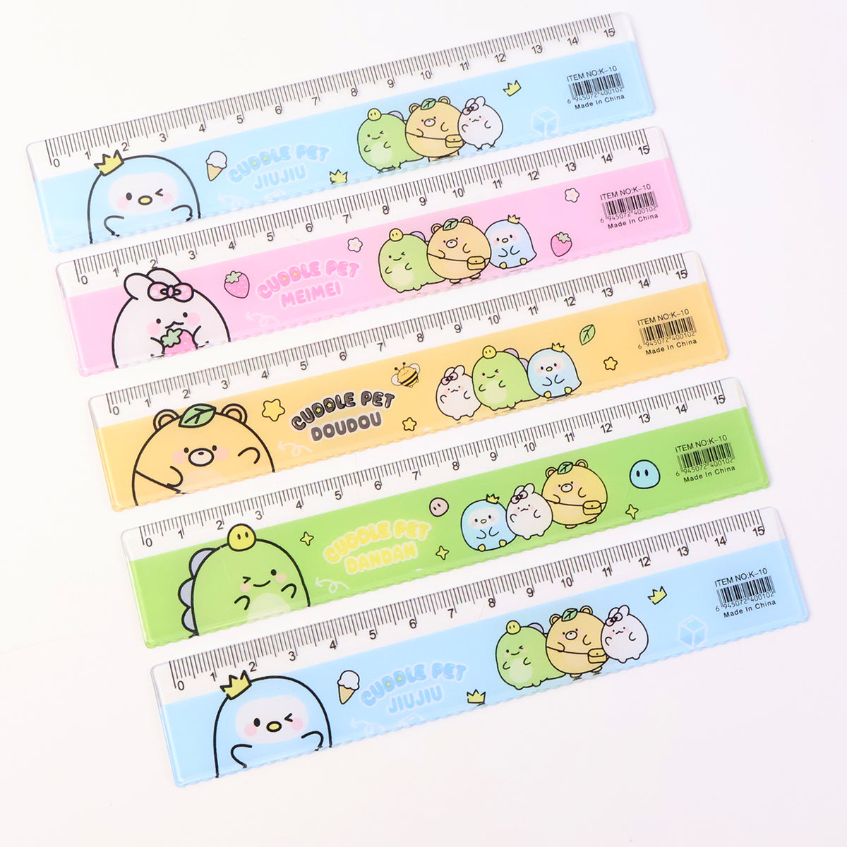 Premium Cute Cartoon Plastic Ruler Set For Kids (5 Pc)