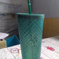 Cup with Straw & LED Lighting Reusable Matte Studded Tumbler (1 Pc)