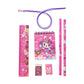 7-in-1 Cute Pink Stationery Set With Ruler Pencil Eraser Notebook Sharpener