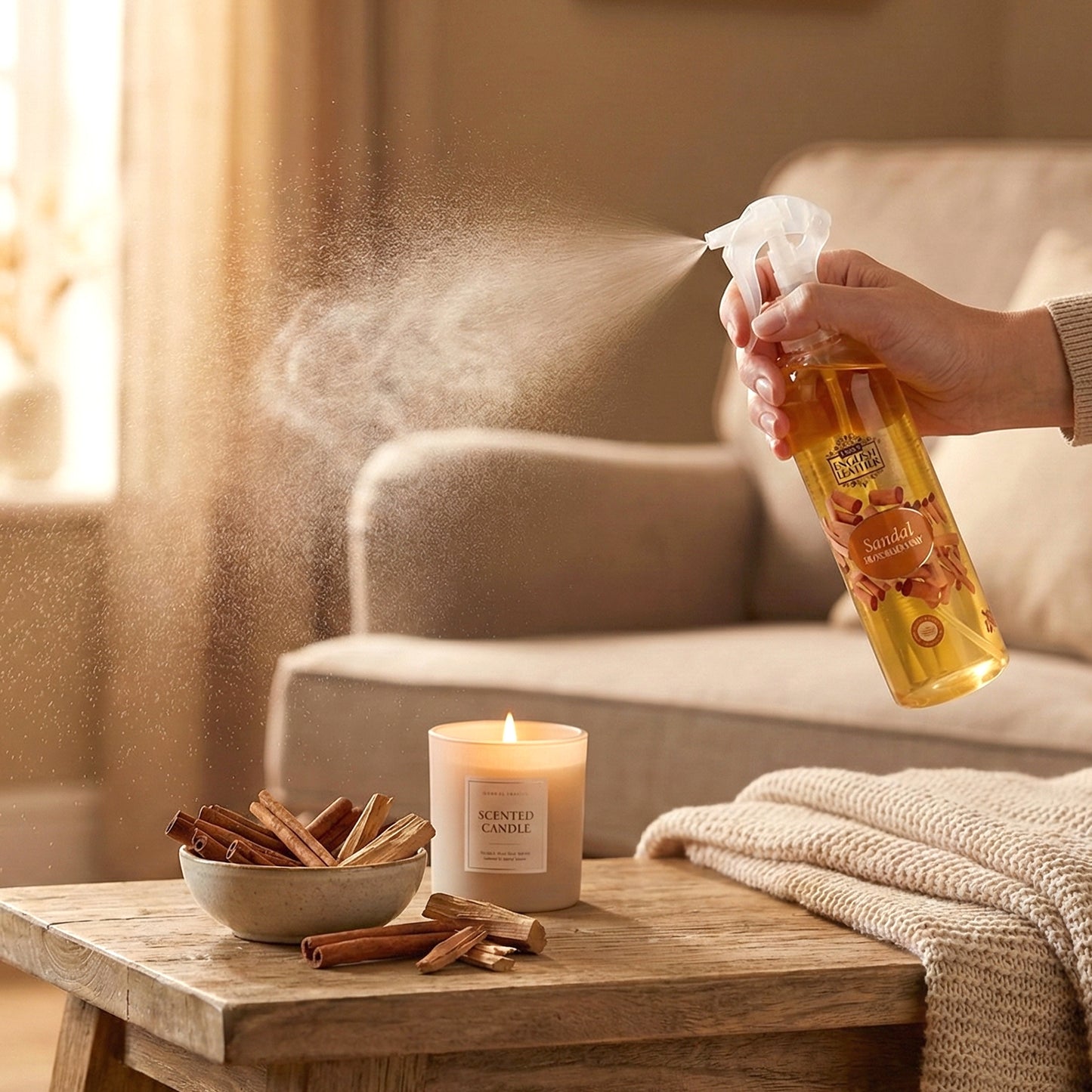Sandal Fragrance Air Freshener Spray For Home Room  Office Use (250 Ml)
