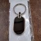 Elegant Black & Silver Oval Metal Keychain (1 Pc)