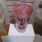 Plastic Creative Cold Drink Cup,  Double Wall Plastic Drinking Sport Bottle