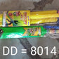 Different angles of plastic cricket set with bat and ball