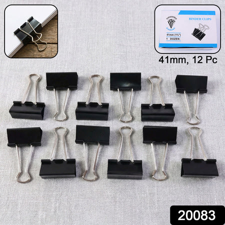 Extra Large Heavy-duty Black Binder Clips Set (41 Mm 12 Pc)