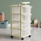 4-tier Plastic Storage Trolley With Wheels Rolling Drawer Organizer Cart (1 Pc)