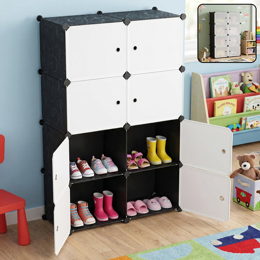 Multi Compartment Storage Cabinet With Doors For Kids Room And Home Use (1 Set)