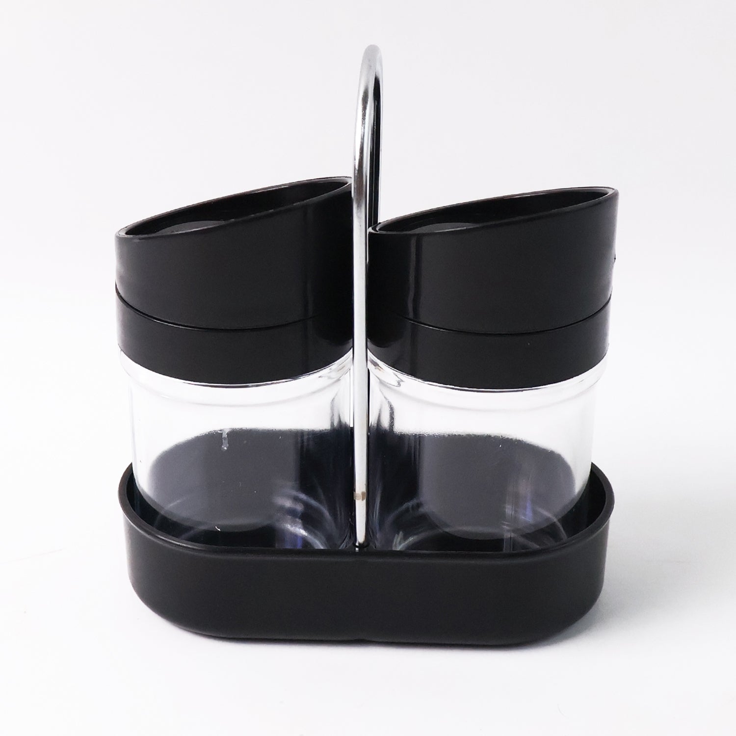 Apex Helix Salt N Pepper 2-piece Plastic Jar Set With Stand