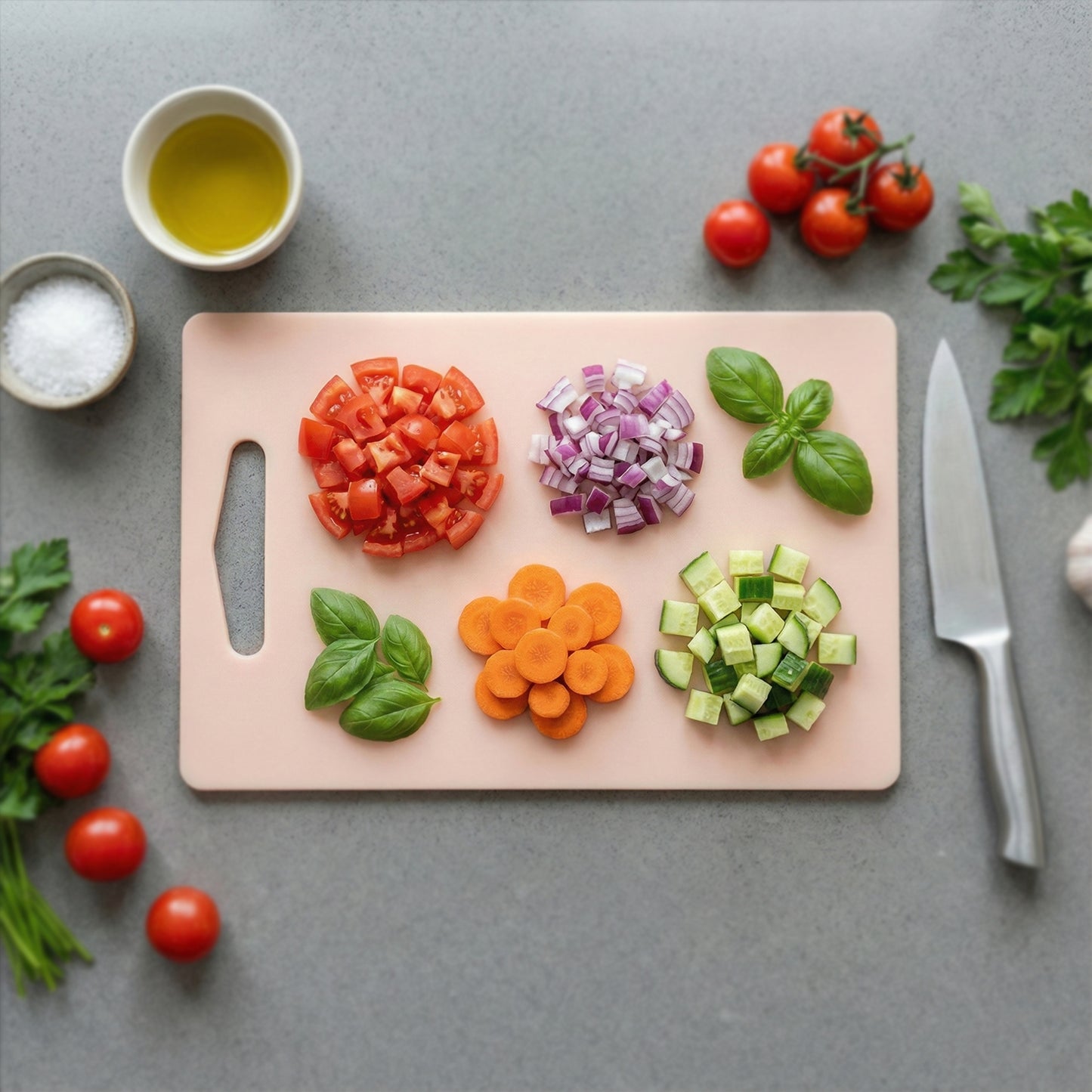 Plastic Chopping Board With Handle (30x20 Cm)