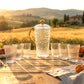 Elegant Textured Glass Water Jug With 6 Glasses Set (1 Set)
