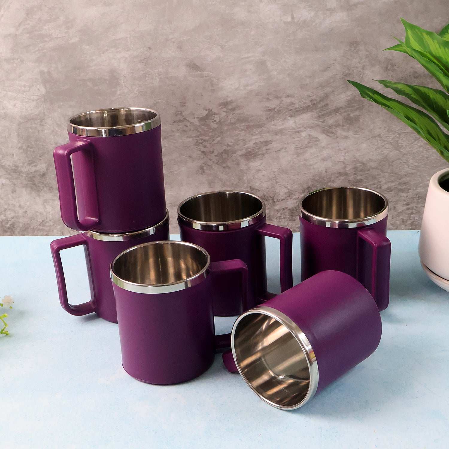 Supermom Stainless Steel Inner Coffee Mug Set (200ml  6 Pc)