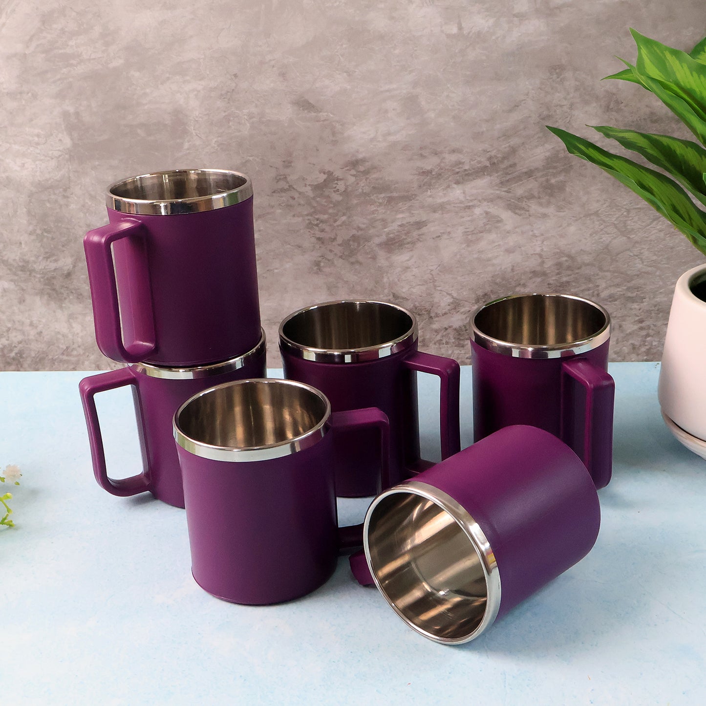 Supermom Stainless Steel Inner Coffee Mug Set (200ml  6 Pc)