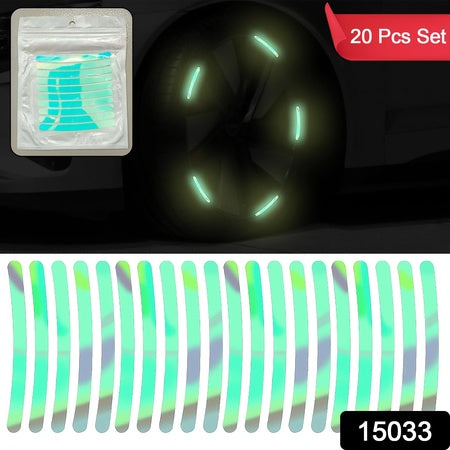 Reflective Car Wheel Stickers  Multicolored 20 Pcs For Night Safety  Velvet Wheels