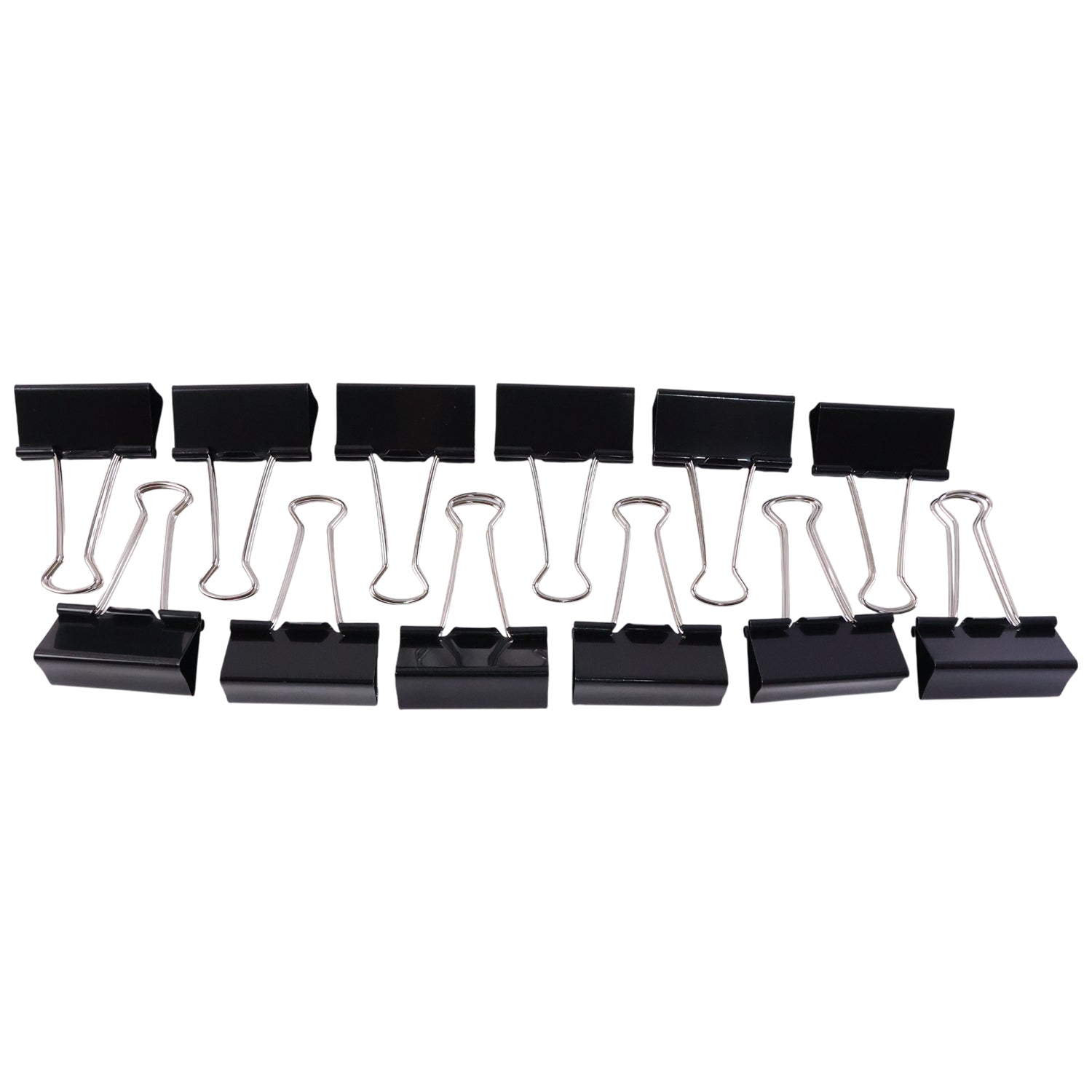 Black Metal Binder Clips (19 Mm 12 Pieces Set)