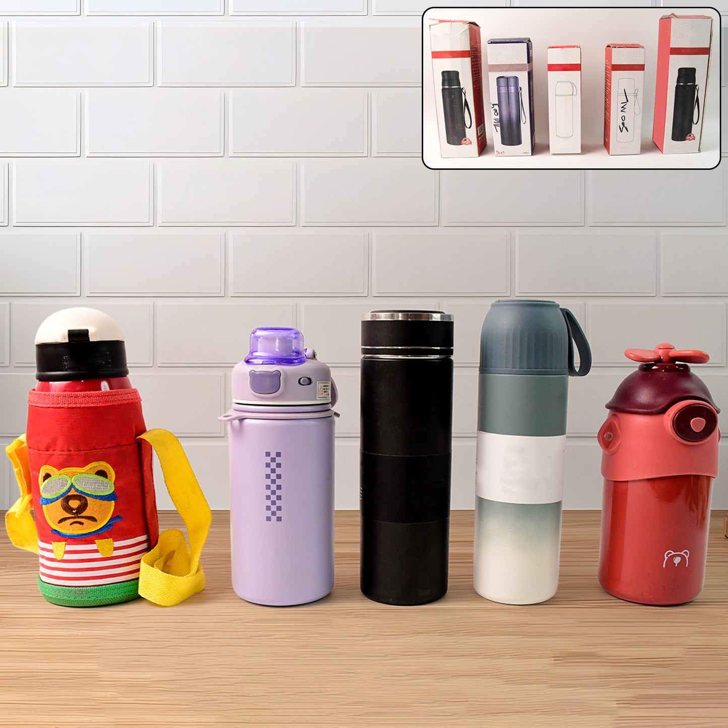 Stainless Steel Water Bottles 500 Ml Approx (Mix Design  Color  1 Pc)