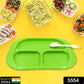 5554 Plastic Food Plates  Biodegradable 3 Compartment Square Plate With Spoon For Food Snacks  Nuts  Desserts Plates For Kids Reusable Plates For Outdoor Camping Bpa-free (1 Pc)