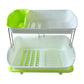 Prexo 2 Layer Kitchen Dish Drying Rack With Drain Tray (1 Set)