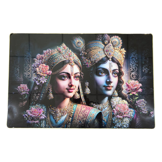 Premium Radha Krishna Royal Artistic Wall Frame (1 Pc 89x58 Cm)