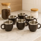 Apex Premium Double Wall Stainless Steel Cappuccino Mug Gift Set (6 Pc  100 Ml)