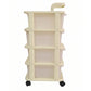 4-tier Plastic Storage Trolley With Wheels Rolling Drawer Organizer Cart (1 Pc)