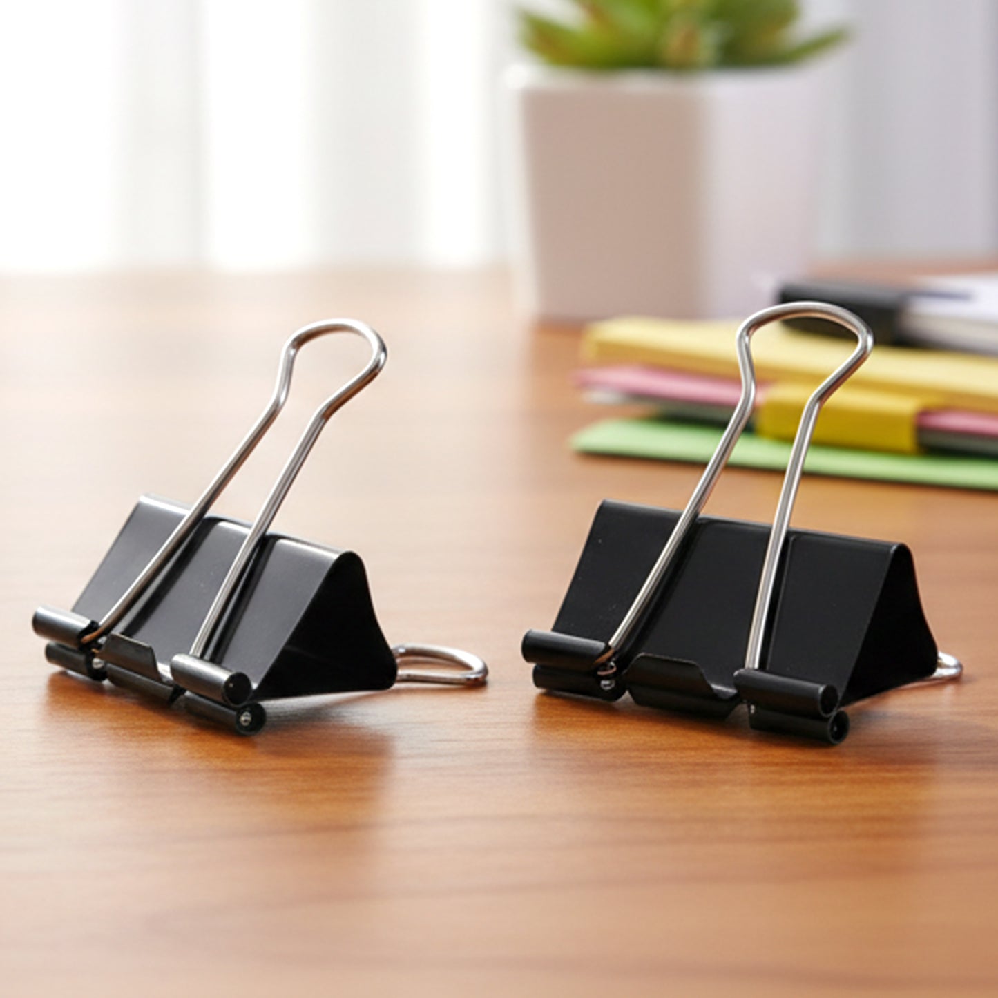 Black Metal Binder Clips (19 Mm 12 Pieces Set)