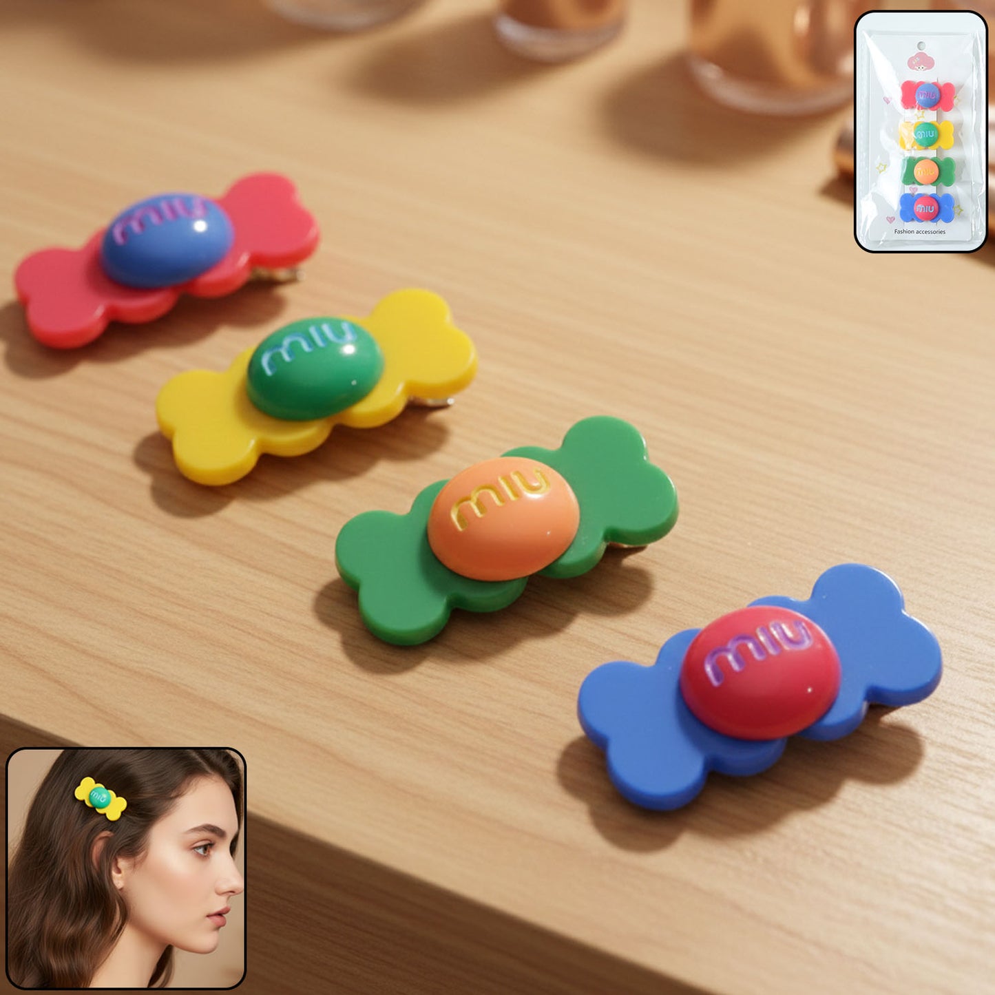 Cute Candy Shape Colorful Hair Clips