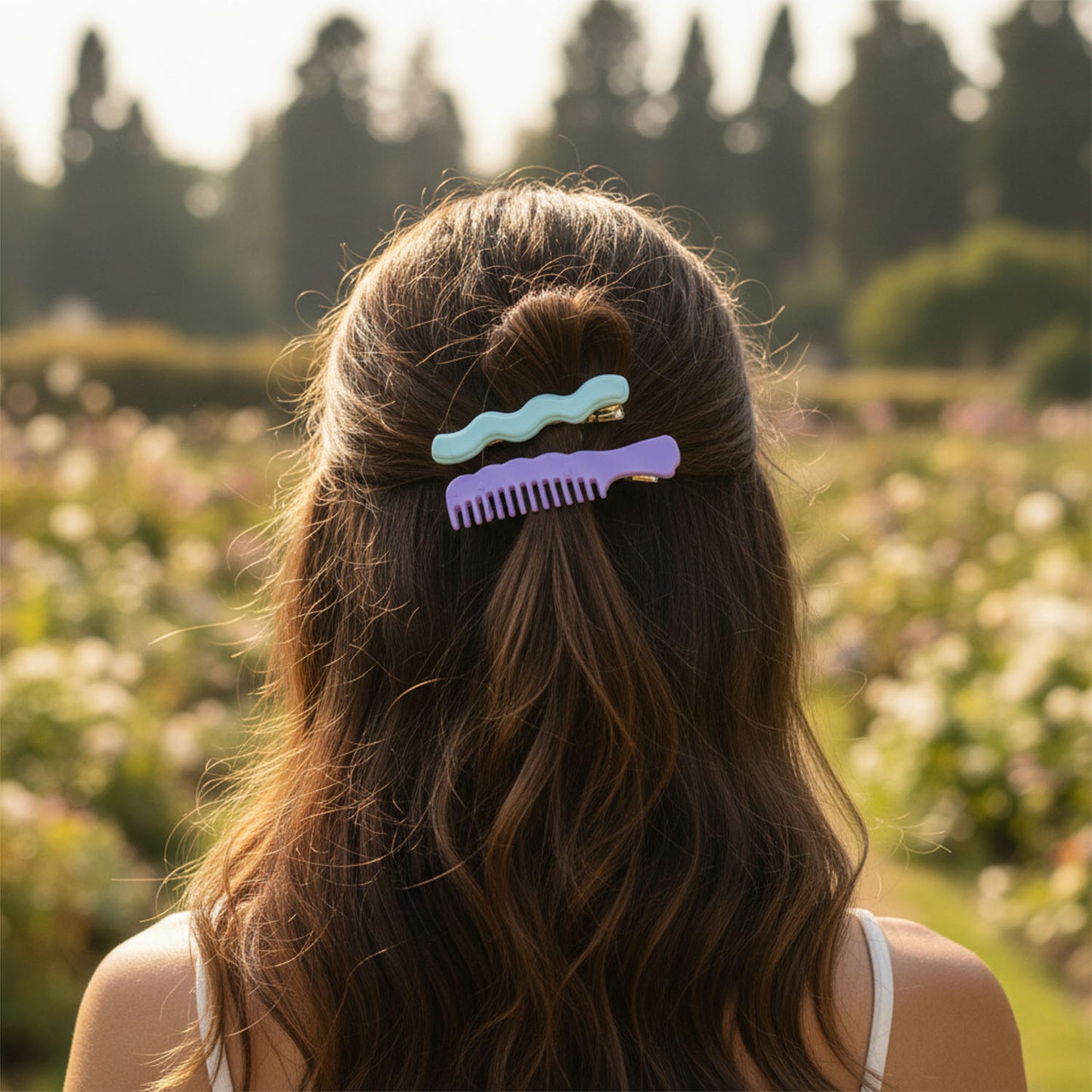 Comb-shaped Hair Clips Set For Girls  Women  Stylish Hair Pins (4 Pc )