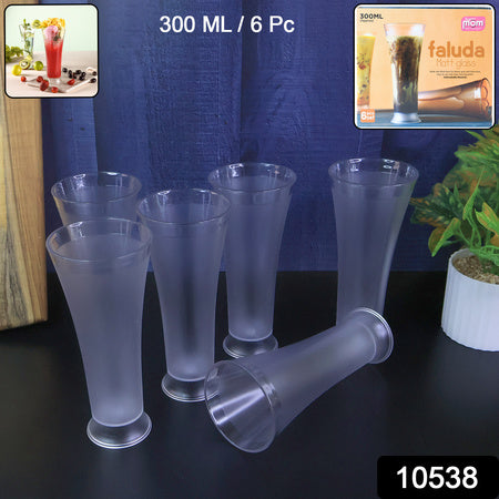 Supermom Plastic Faluda Matt Glass Set (300ml  6 Pc)