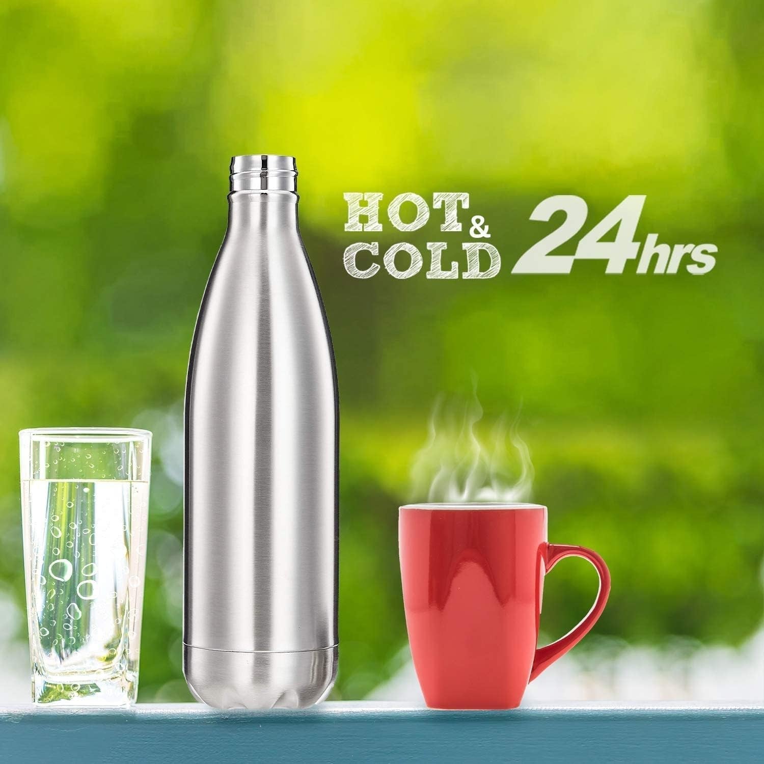 Stainless Steel Vacuum Insulated Water Bottle 1000 Ml Hot Cold Flask (1 Pc)
