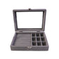 Velvet jewellery box with transparent lid top view India