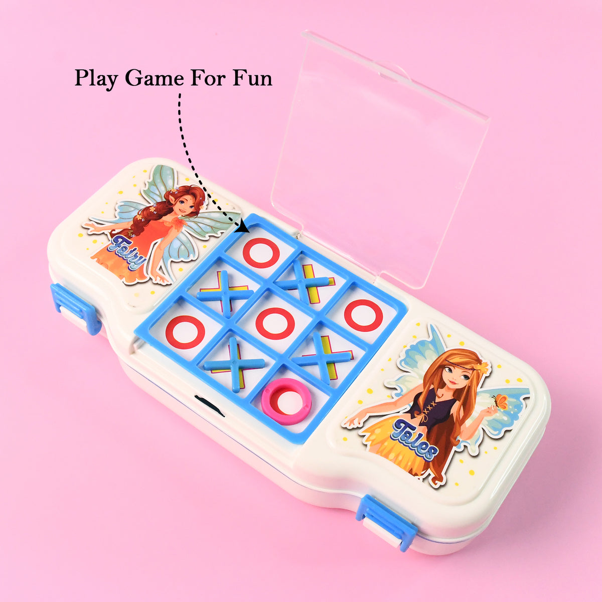 Kids Pencil Box With Built-in Tic Tac Toe Game