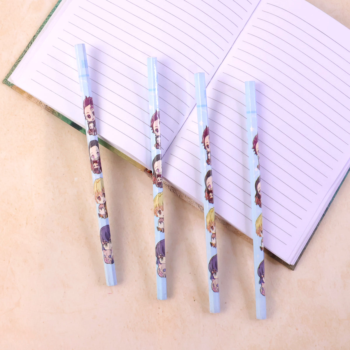 Cartoon Printed Pencil Set For Kids  Cute School Writing Pencils (4 Pc)