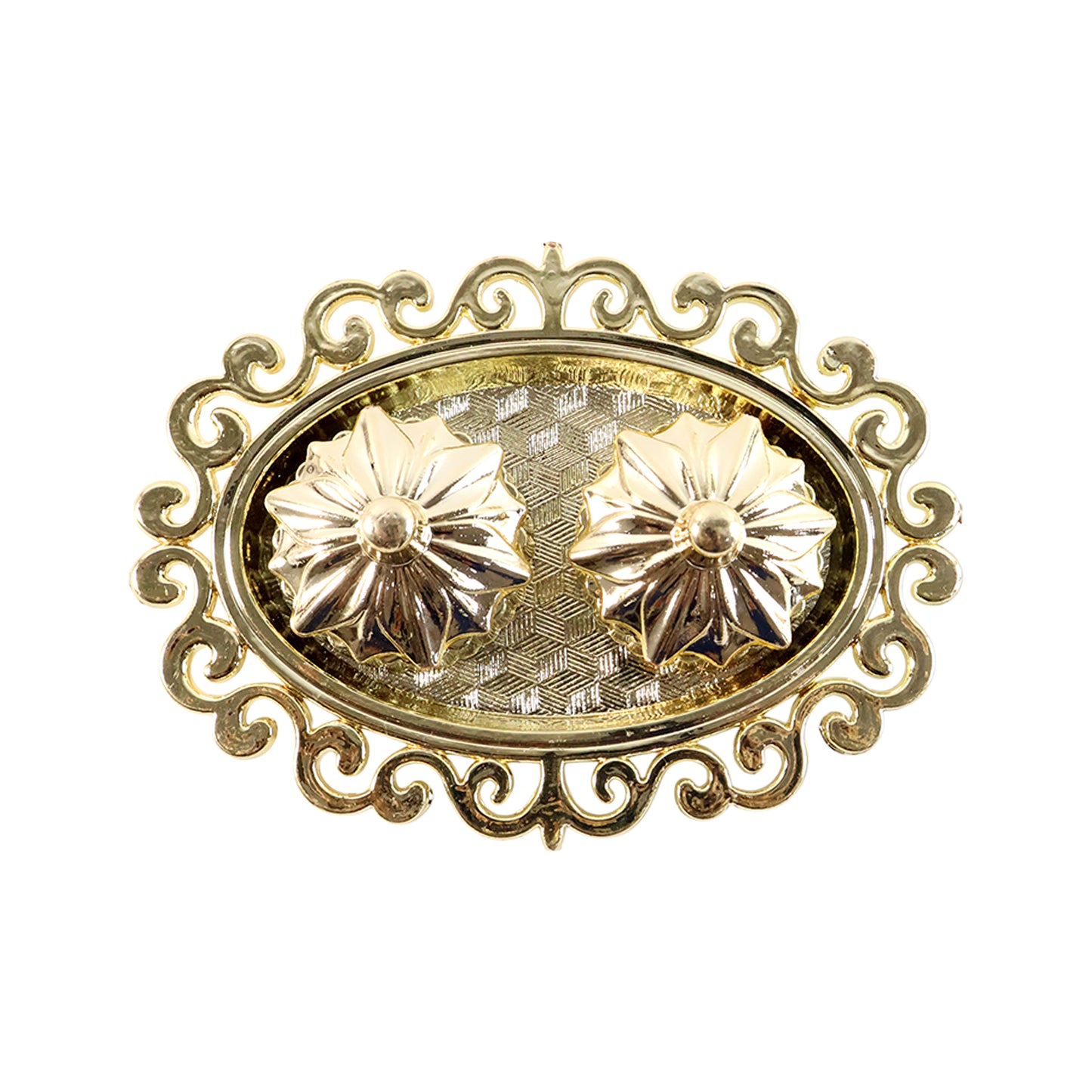 Decorative Double Kumkum Dish With Ornate Tray (1 Pc)