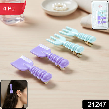 Cute Mini Tool-shape Decorative Hair Clips (4 Pc)
