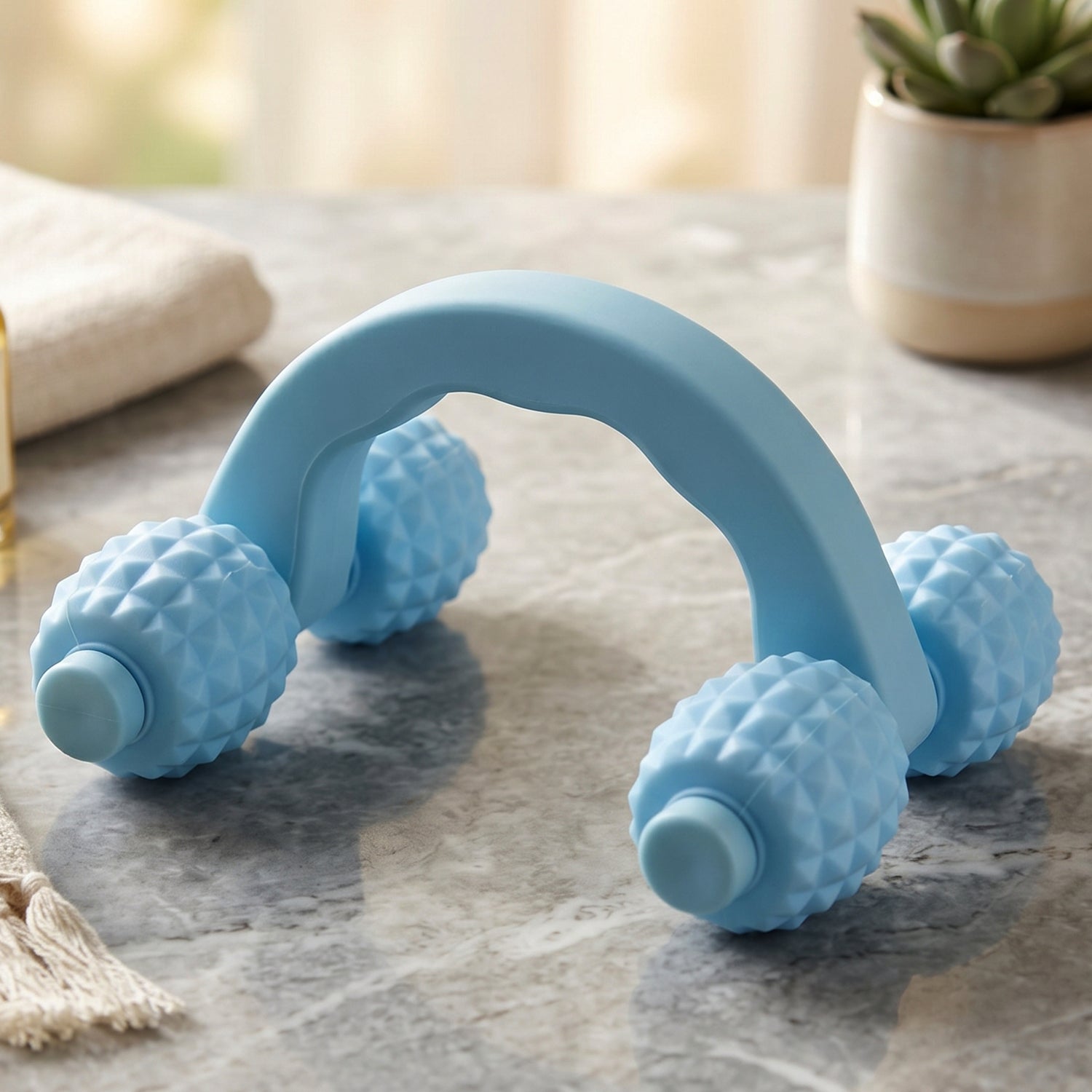 Handheld 4 Roller Body Massager For Muscle Relaxation Arms Legs And Back (1 Pc)
