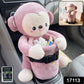 Car Trash Can And Tissue Box Holder Cute Plush Monkey Dustbin Organizer (1 Pc)