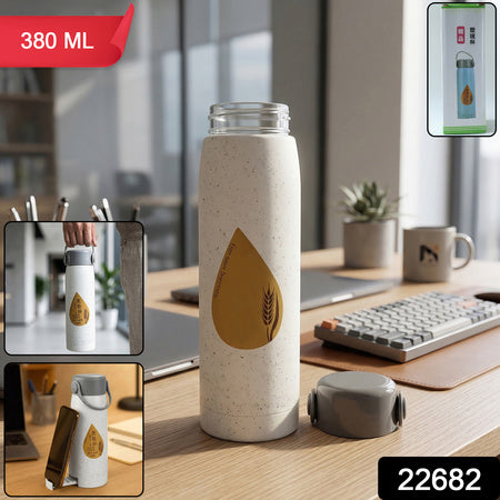 Premium Glass Water Bottle With Mobile Phone Holder (1 Pc 380 Ml)