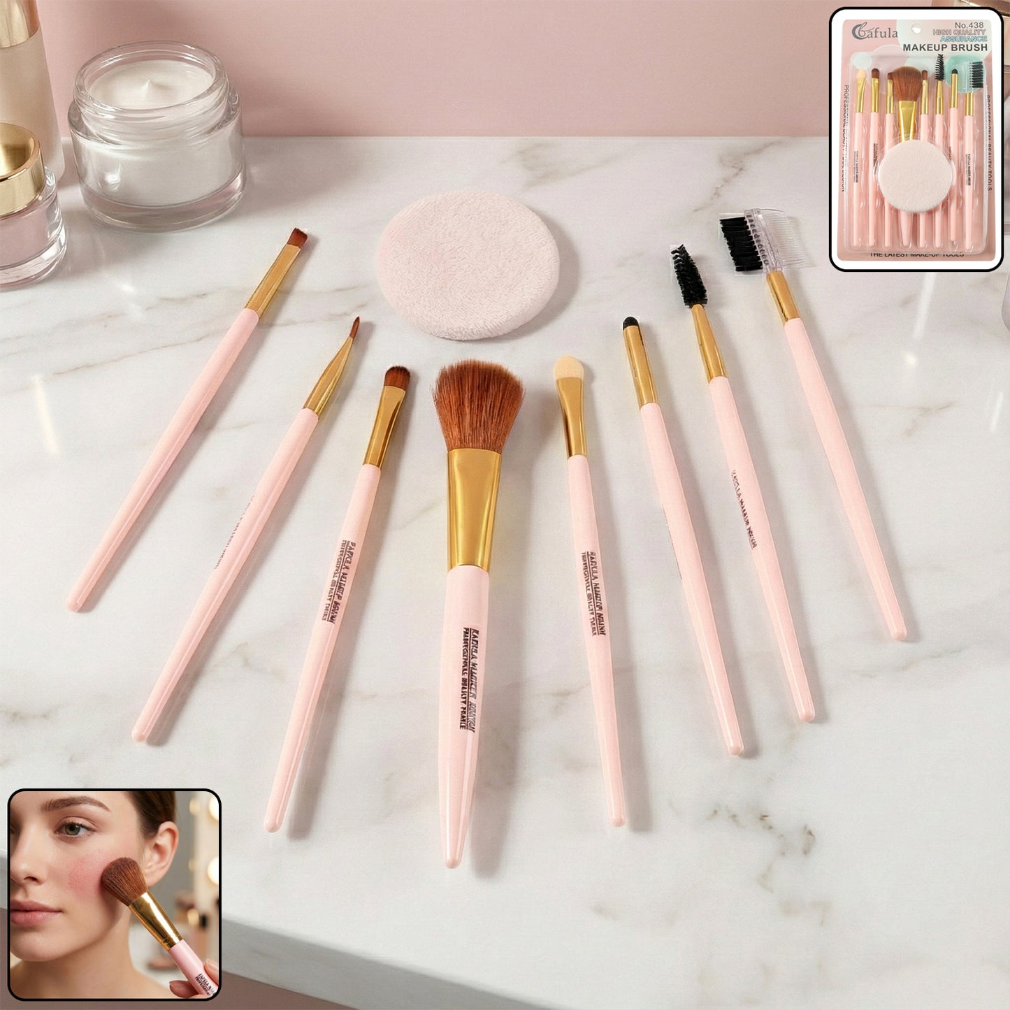 9-in-1 Professional Makeup Brush Set (1 Set)