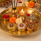Mix Design Decorative Kankavati With Lid For Kumkum And Pooja Essentials (1 Pc)