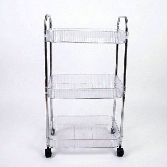 3 Layer Multipurpose Storage Trolley With Wheels