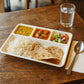 Plastic 4-compartment Rectangular Meal Serving Tray  Plate (1 Pc  White)