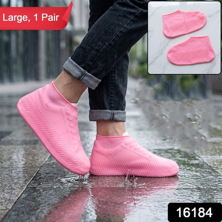 Large Size Reusable Waterproof Shoe Cover Silicone Rain Protector (1 Pair)