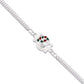 Silver Finish  Rakhi With Red-green Enamel