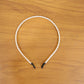 Elegant Pearl Beaded Slim Golden Metal Hair Band (1 Pc)