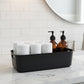 Black Plastic Storage Basket Tray Set (4 Pcs)